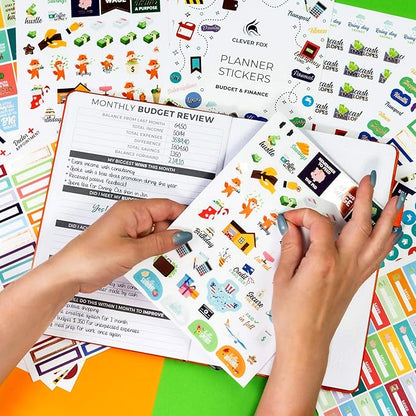 Budget Stickers by Clever Fox - 18 Sheets Set of 1030+ Unique Budget Planner Stickers for Your Monthly, Weekly & Daily Planner, Budget Planner, Calendar or Journal, Budget Sticker Book (Budget Pack)