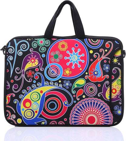 11-Inch to 12-Inch Neoprene Laptop Sleeve Case Bag with shoulder strap For 11", 11.6", 12" Ultrabook/Acer/Asus/Dell/HP/Toshiba/Lenovo/Chromebook (Colorful)