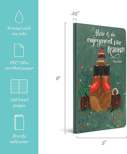 Compendium Softcover Journal - There is no enjoyment like reading! – A Write Now Journal with 128 Lined Pages, 5”W x 8”H
