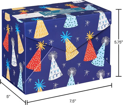 American Greetings 30-Count Birthday Card Assortment Box with Envelopes, Seals, and Storage Box (Kathy Davis Designs, Party Hats)