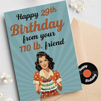 Funny Birthday Card for Women (5"x7") - Best Friend Birthday Gift for Her - Funny Gifts Happy 29th, 30th, 40th, 50th, 60th, 70th Birthday Card for Women, Her, Bestie and Friendship