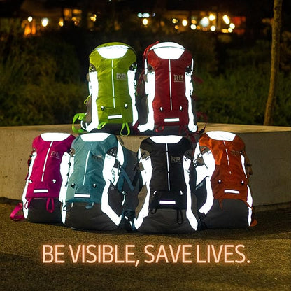 Reflective Motorcycle Backpack Lightweight, Water Resistant Casual Daypack with Laptop Pocket for Safe Commuter, Biking, and Daily Use. 35L Sport bookbag to Avoid Accidents (orange backpack)