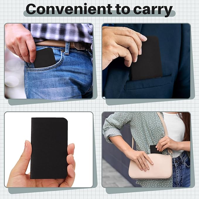 Outus 15 Pcs Mini Pocket Notebook 2.5" x 4" Small Journal Kraft Paper Notepads Bulk Softcover Pocket Notepad Memo Diary Subject Notebooks for Traveler Worker(Black,Lined Style)