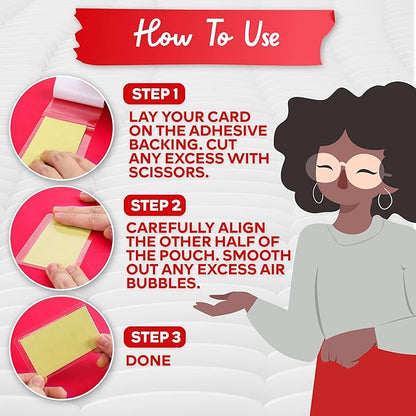 XFasten Self-Sealing Laminating Pouches Business Card Size, 9.5 Mil and Hard Self Laminating Business Cards Pouch (Pack of 25)