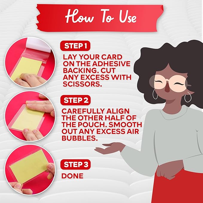 XFasten Self Seal Laminating Pouches Business Card Size 4-Inch x 3-Inch 100-Pack, 10 Mil Business Card Laminating Pouches Non-Yellowing Self Sealing Laminating Sheets Business Card Size