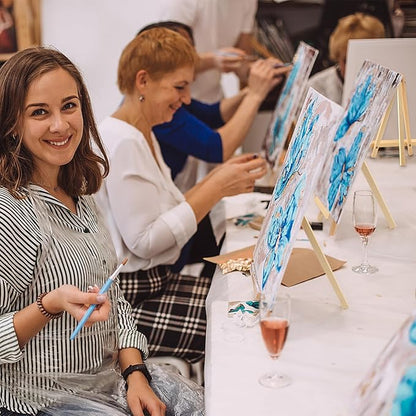 10PCS 9 Inch Wood Easels, Tripod, Painting Party Easel, Kids Student Tabletop Easels for Painting, Easel Stand for Painting Canvases, Portable Canvas Photo Picture Sign Holder.