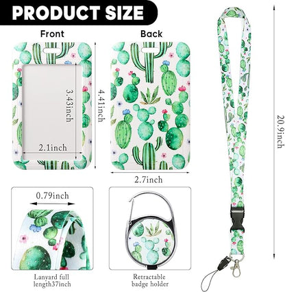 Cute ID Badge Holder with Lanyard Retractable Badge Reel Clip Funny Lanyards for ID Badges Name Tags Retractable Keychain for Office Teacher Doctor Student Women Men Nurse Accessories for Work