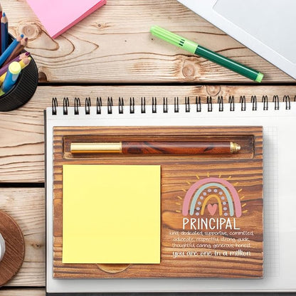 Principal Sticky Note Holder, Principal Appreciation Gifts, Teacher's Day Thank You Gifts for Principal, School Principal Desk Self-Stick Note Pad Holders TZP58