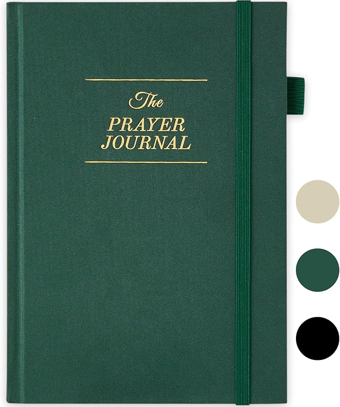 JUBTIC Prayer Journal for Woman, Christian Planner, Bible Journal with Verse, 60 Weeks Scripture, Faith & Devotional Journal, Bible Study Notebooks for Note Taking, Christian Gifts (Dark Green)
