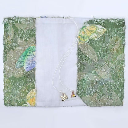 BLBMH Butterfly Book Covers for Paperbacks Adjustable Fabric Book Sleeve Cover Protector Fit for 5.5x8.5 inch Hardcover Softcover Book Novels Notebook Bible - Green