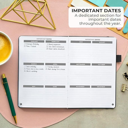 Clever Fox Address Book with alphabetic tabs - PU Leather Telephone and Address Book for Keeping Contacts Safe, Contact Organizer Journal, Medium Size (5.3″ x 7.7″) Hardcover, Black