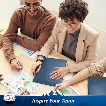 FILE-EZ Two-Pocket Folders, Dark Blue, 125-Pack, Textured Paper, Letter Size (EZ-32423)