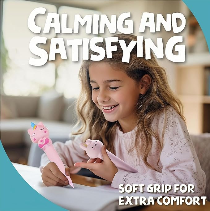 6pcs Kawaii Pens with 1 Cute Keychain Great gift for Girls Stress Relief Pen Cartoon Ballpoint Pen for Office Back to School Supplies Students Gift