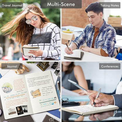 feela 8 Pack Soft Cover Journal Bulk, Notebooks College Ruled for Work, Lined Travel Journal for Women Men, Note Taking Notebook School Supplies Business Writing, 8.2” x 5.5”, A5, Gray