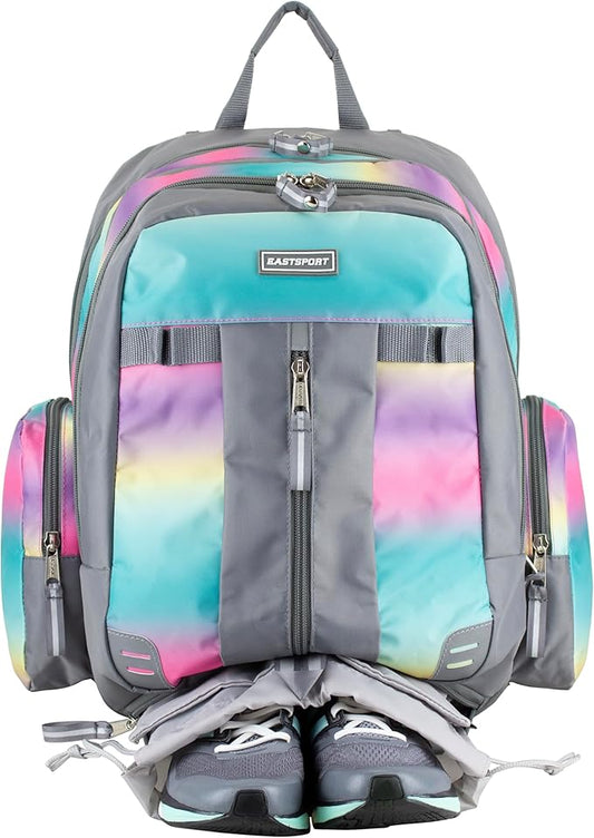 Eastsport Extra Large Backpack Expandable Oversized For Travel Hiking Work Camping Sports Outdoors With Drawstring Bag 18x13.5x9.5 Mochila De Viaje Ombre