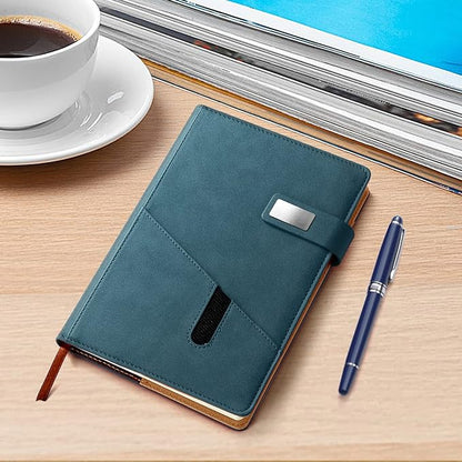 A5 Blank Journal Notebook, Refillable Hardcover Leather Sketchbook with Pocket and Magnetic Buckle, 240 Pages Thick Travel Sketchbooks for Drawing and Writing, 80gsm Unlined Journal for Men and Women