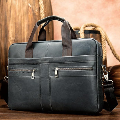 Leather Briefcase for Men, 15.6-16.1 inch Laptop Bag, Vintage Handmade Messenger Bag