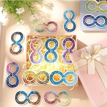 80 Pcs Anxiety Sensory Stickers with Inspirational Quotes Calm Textured Strips Relief Mental Health Stickers School Office Adhesive Sensory Tape Anti Stress Toys for Adults Teens (Novelty)