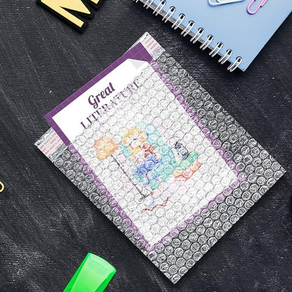 Clear Bubble Out Bags, 7 x 8.5 Inches. 25 Pack Self Seal Bubble Pouches. Polyethylene Clear Bubble Bags for Packing. Waterproof Clear Bubble Out Pouches for Fragile Things