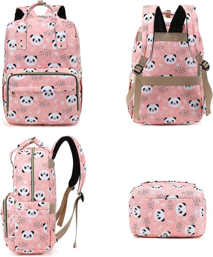 Panda Laptop Backpack College Bookbag School Backpack for Women Girls, Travel Backpack 15.6 Inch Computer Backpacks (Pink)