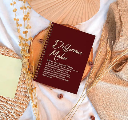 OXW Difference Maker Appreciation Gift, Meeting Notebook for Work, Thank You Gifts for Leader Mentor Manager Boss, Office Supplies Social Worker Notebook, Red Hardcover Spiral Notebook 5.5 x 8.3