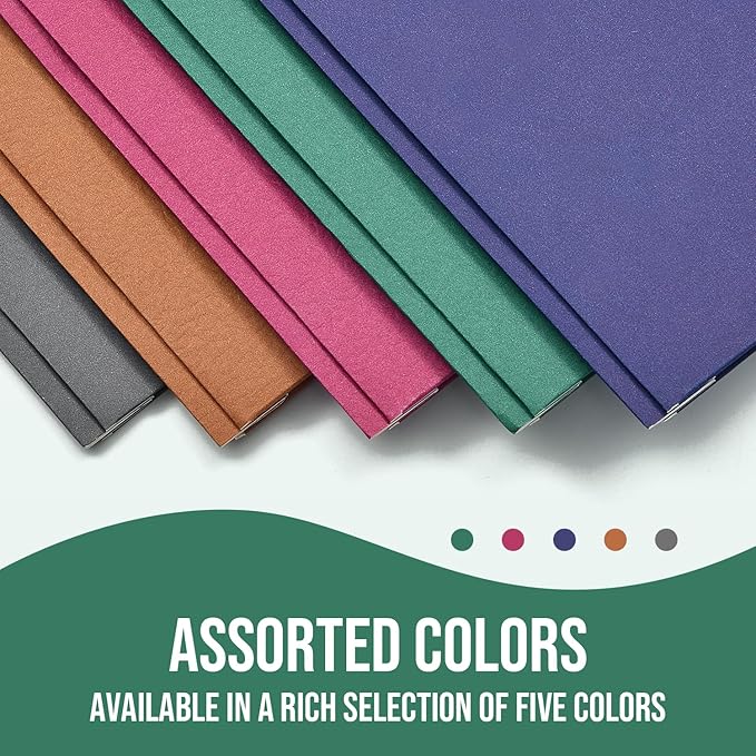 Folders with Pockets, IntoJoy 100 Pack Two Pocket Folders Business Card Holder Folders with Prongs for School Office Filing Cabinet Resume Portfolio (Colored)