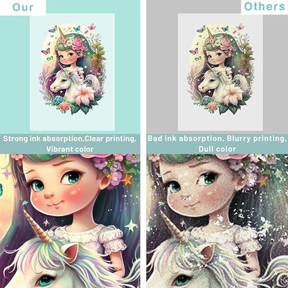 DTF Transfer Film, 50 Sheets 8.5"*11" DTF Paper with Smart Printing Pad for All Sublimation&DTF Printers,DTF Film for Sublimation Hack,Upgraded Premium Direct to Film for All Fabrics