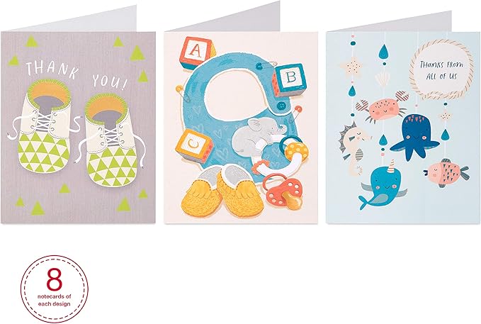 American Greetings Baby Shower Thank You Card Bundle (48-Count)