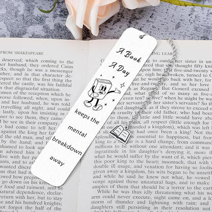 Funny Bookmark for Book Lover Bookish Bookworm Reading Women Men Bookmark Gifts for Her Teens Girls Daughter Friends Granddaughter Book Nerd Birthday Graduation Book Mark Gift Christmas Mental Health