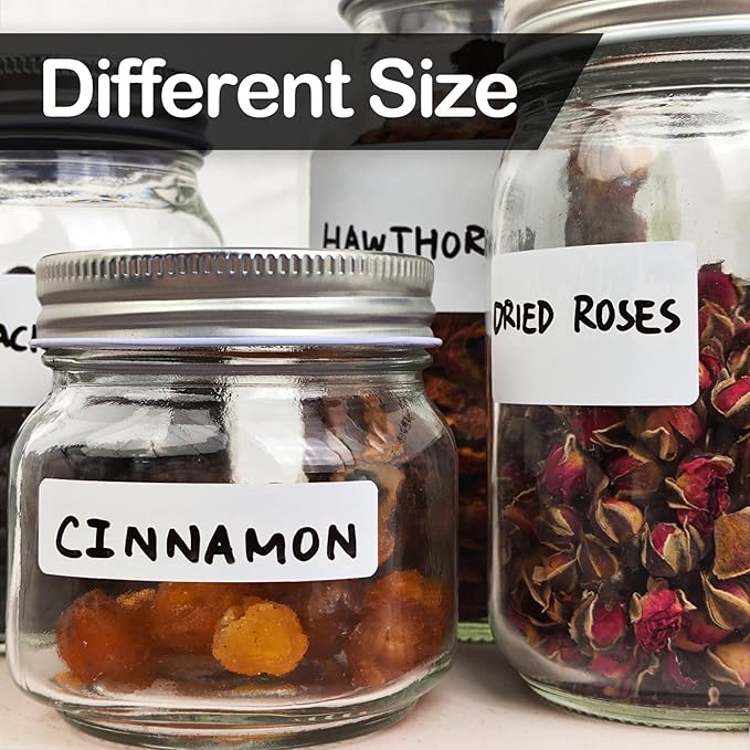 170Pcs White Removable Labels for Jars,for Storage Bins,for Food Containers with 2 Liquid Chalk Marker(White)