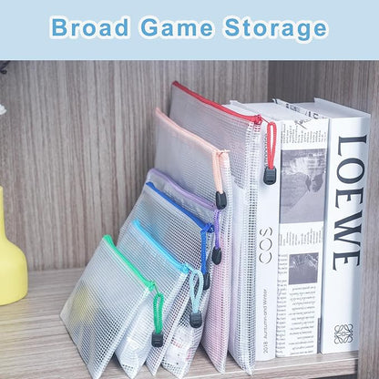30 Pcs Mesh Zipper Bags, 9 Colors, 9 Sizes Waterproof Plastic Zipper Pouches, Multipurpose for Organizing, Home, School, Office, and Travel Storage
