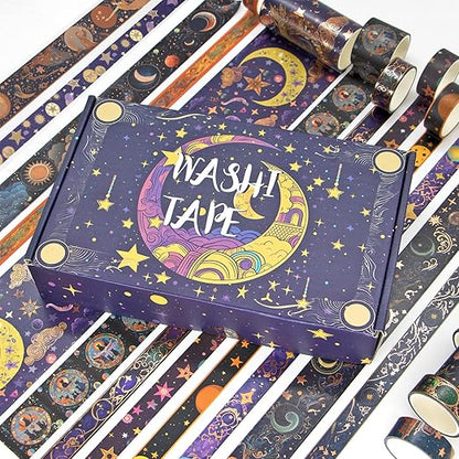 Washi Tape Set 29 Rolls, Magic Themed Decorative Paper Tapes for Journaling, Scrapbooking Supplies, Planners,DIY Crafts,Gift Wrapping