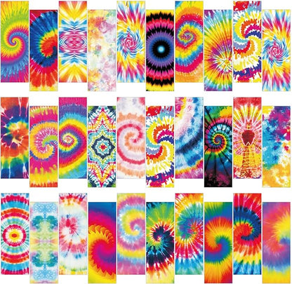 120 Pieces Bookmarks for Kids Set Book Marks Gifts for Kids Inspirational Motivational Paper Bookmark Pack for Book Lovers Adults Teacher Women Funny Reading Gift(Tie Dye)