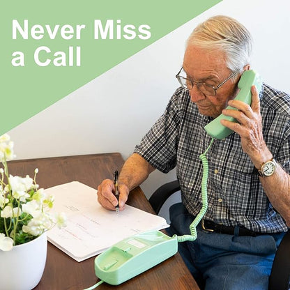 iSoHo Big Button Corded Phone for Seniors – Easy-to-Use Landline with Lighted Keypad, Ergonomic Handset & No Power Needed – Retro Home Phone for Elderly, Visually Impaired & Hard of Hearing