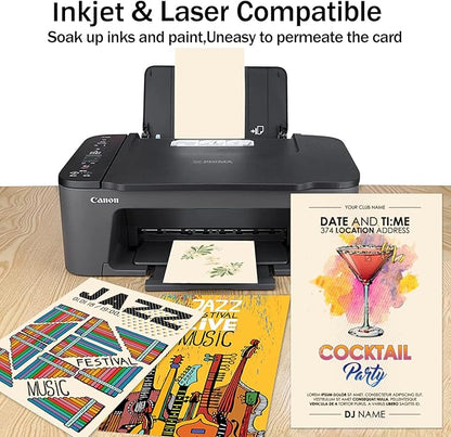 Cream Blank Cover Stock 11x17 100 Sheets Thick Card Stock, Goefun 80lb Ivory Heavyweight Legal Size Printer Paper for Arts and Crafts, Flyers, Menus, Posters