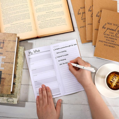 Yeaqee 50 Pcs Undated Weekly Planners Bulk Inspirational to Do List Weekly Goals Notepads Thank You Traveler Journal Team Appreciation Gift for Employee Staff Coworkers Christmas(Inspirational)