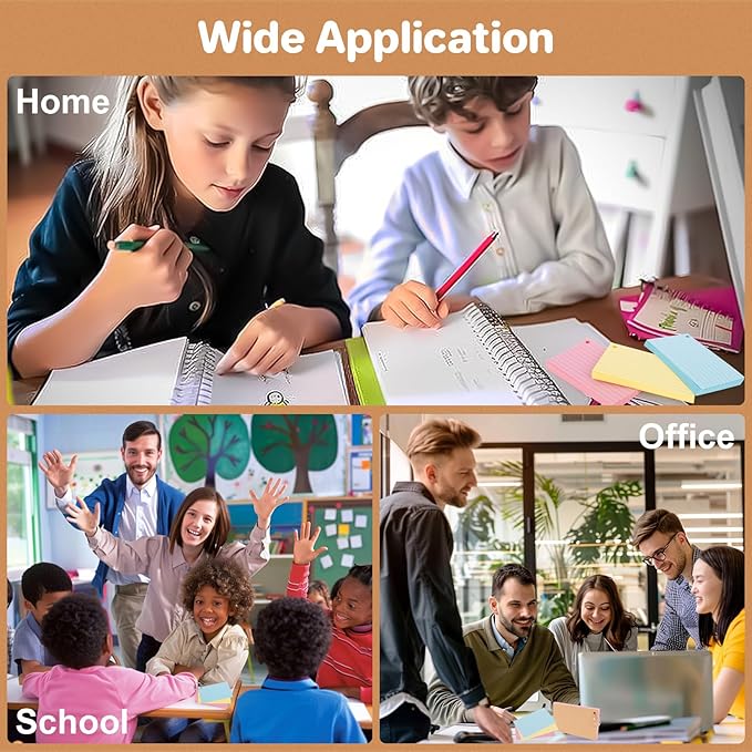 Colored Index Cards - 150 PCS Flash Cards with Rings 3 x 5 Inch Flashcards for Studying Prepunched Lined Notecards Study Supplies for School, College, Office, Home, Memory, To Do List, 3 Bright Colors