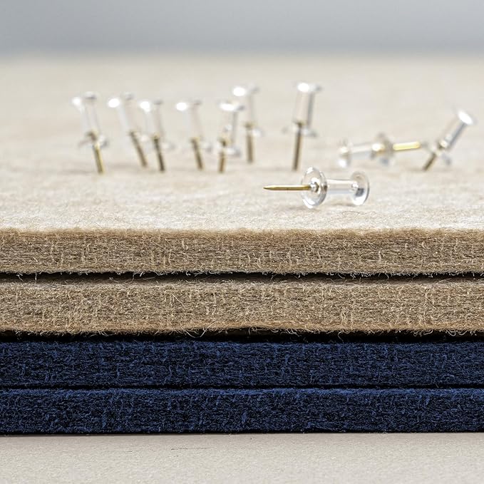 Large Bulletin Board - 72 x 48 Inches, Decorative Felt Pin Board for Wall - 6' x 4' Foldable Photo Display Board with Self-Adhesive Tape, Includes 20 Push Pins - Dark Blue