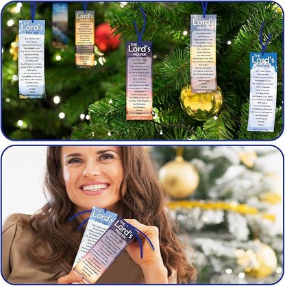 60 Pcs The Lord's Prayer Bookmark Religious Christian Bookmarks for Teens Men Women Church Home Party Favors