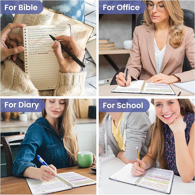 Pretty Cute Lined Spiral Journal Notebook for Women, Aesthetic College Ruled Notebook for Work & Note Taking, A5 Hardcover Journal for Writing, 140 Pages, Blueberry