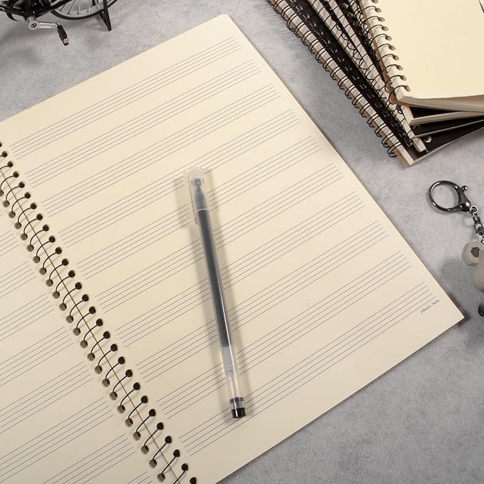 MAXCURY Blank Sheet Music Composition Manuscript Staff Paper Art Music Notebook Black 100 Pages 26x19cm (Music Note)