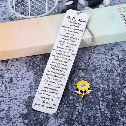Bookmark Gifts for Mom Mother’s Day Gifts for Mom Mother Mommy from Daughter Christmas Stocking Stuffers Gift for Mom from Daughter Teens Girls Birthday Mom Gifts for Book Lover You are My Sunshine