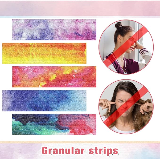 80 Pcs Anxiety Sensory Stickers with Inspirational Quotes Calm Textured Strips Relief Mental Health Stickers School Office Adhesive Sensory Tape Anti Stress Toys for Adults Teens (Trendy)