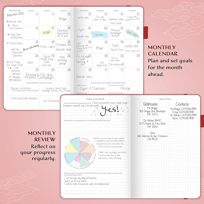 Legend Planner – Weekly & Monthly Life Planner to Hit Your Goals & Live Happier. Organizer Notebook & Productivity Journal. A5 (Red)