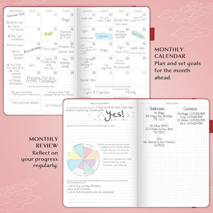 Legend Planner – Weekly & Monthly Life Planner to Hit Your Goals & Live Happier. Organizer Notebook & Productivity Journal. A5 (Red)
