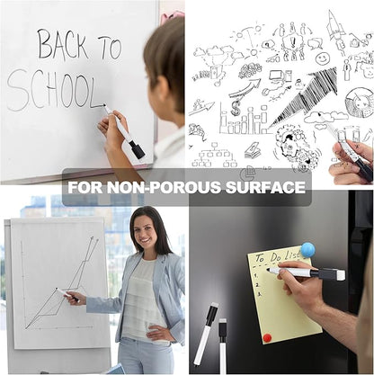 IHPUKIDI Magnetic Dry Erase Markers Fine Point Tip, 24-Pack Whiteboard Markers Dry Erase Marker with Eraser Cap, Low Odor Whiteboard Markers, Thin Dry Erase Markers for Kids Teachers