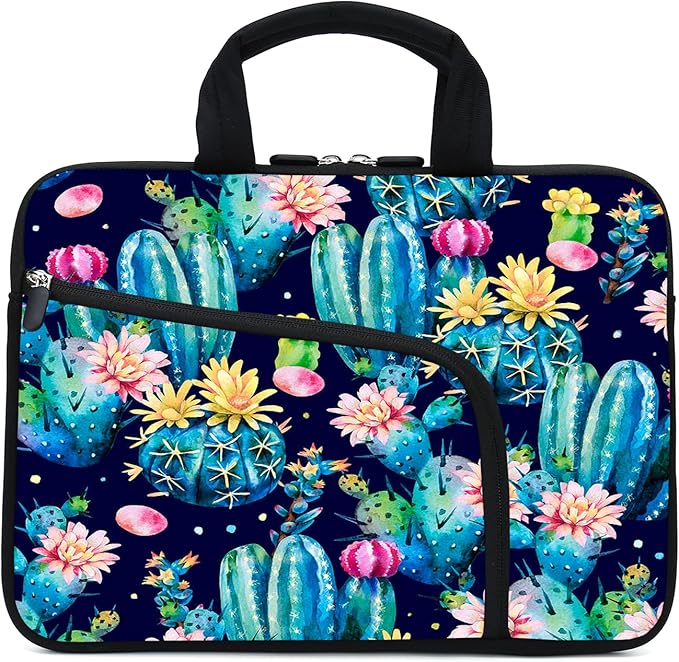 11.6" 12.2 inches Laptop sleeve Chromebook Case Ultrabook Case Notebook Sleeve Tablet Case Neoprene Handle Sleeve for Men Women, Two pockets Fit Apple MacBook Air Samsung Acer HP DELL(Cactus)