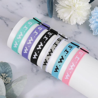 6PCS WWJD Bracelet for Women Men, Christian Gifts Wristbands, WWJD Rubber Bracelets - What Would Jesus Do Silicone Bracelet
