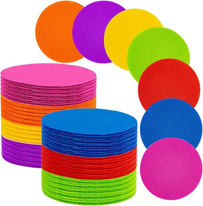 Sukh 28 Pcs Carpet Spot Markers - Carpet Spots for Classroom Carpet Floor 4 Inch Circle Dots Markers 7 Colors Floor Dot for Decoration Elementary Teachers Student Kindergarten Yoga Standing