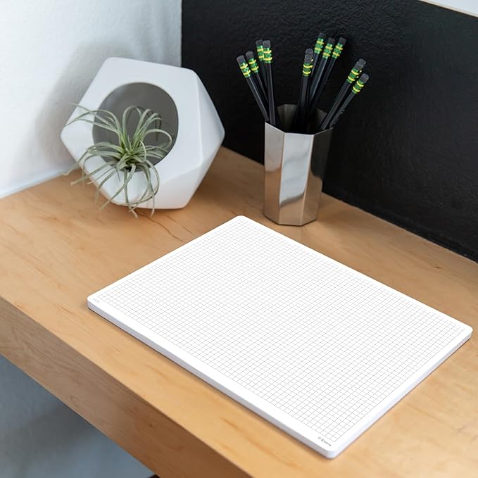 Notsu Graph Notepads 8.5 x 11 inch, 2 Pack | Minimalist Graphing Memo Mouse Pads with Premium Thick Paper, Letter Size